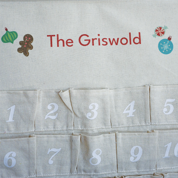 PERSONALIZED LINEN ADVENT CALENDAR -- DECK THE HALLS – InchBug