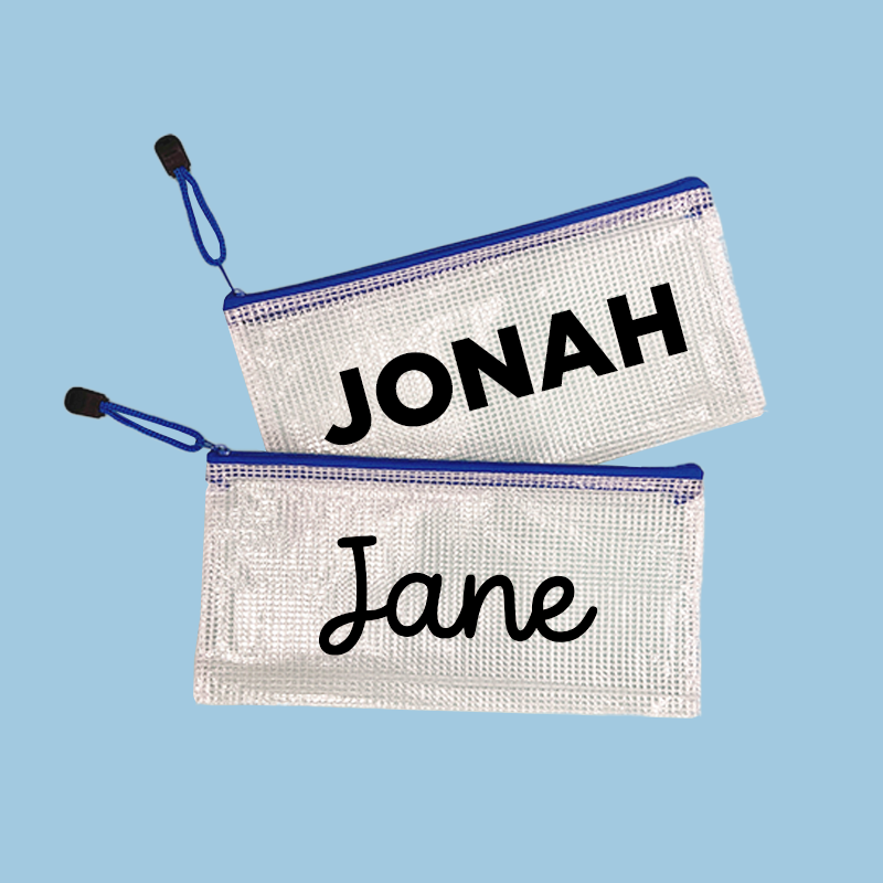 PERSONALIZED WATER RESISTANT ZIPPER POUCH