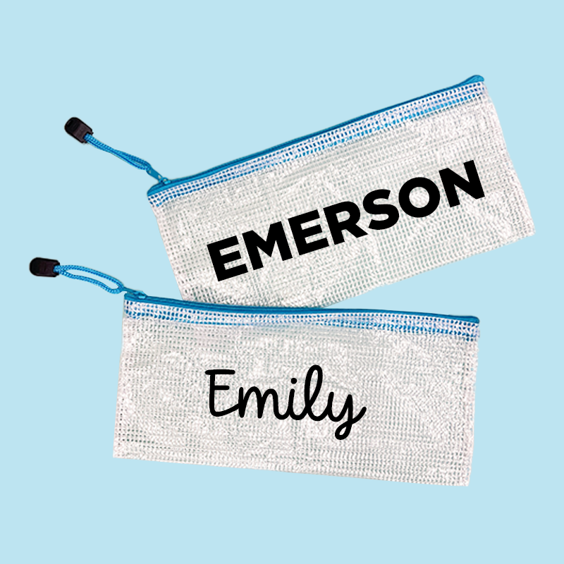 PERSONALIZED WATER RESISTANT ZIPPER POUCH