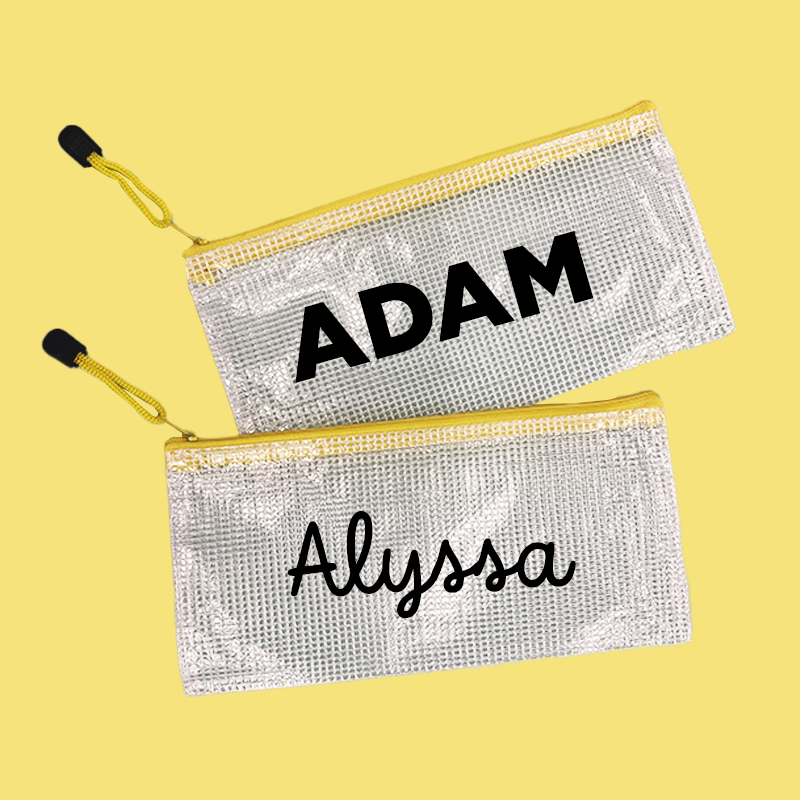 PERSONALIZED WATER RESISTANT ZIPPER POUCH